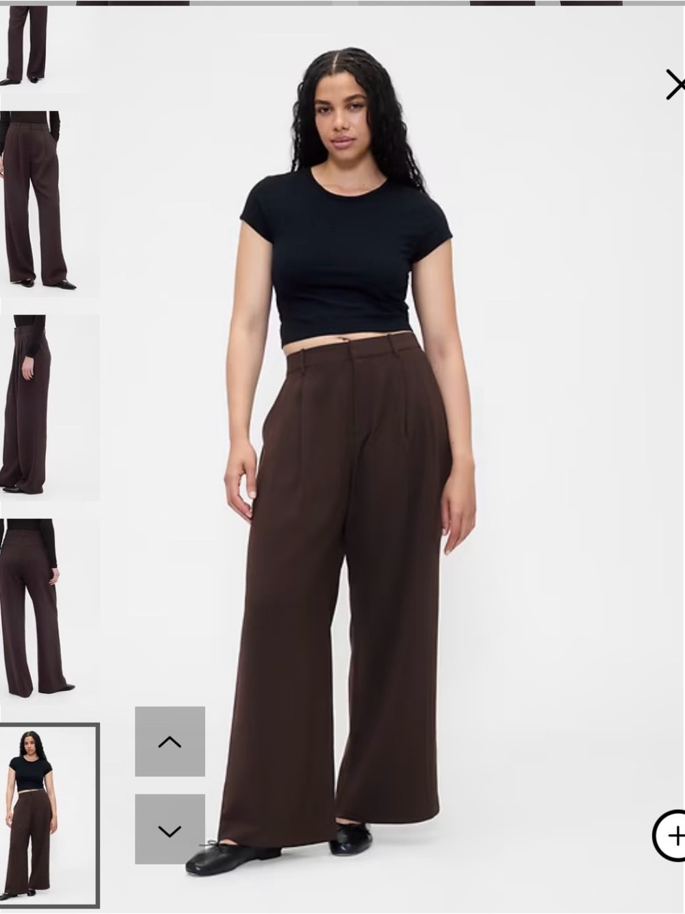 GAP Wide-Leg Trousers in Dark Brown